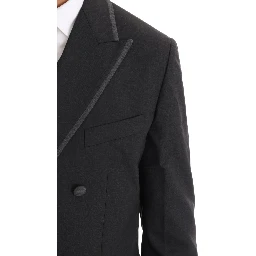 Gray Wool Stretch 3 Piece Two Button Suit