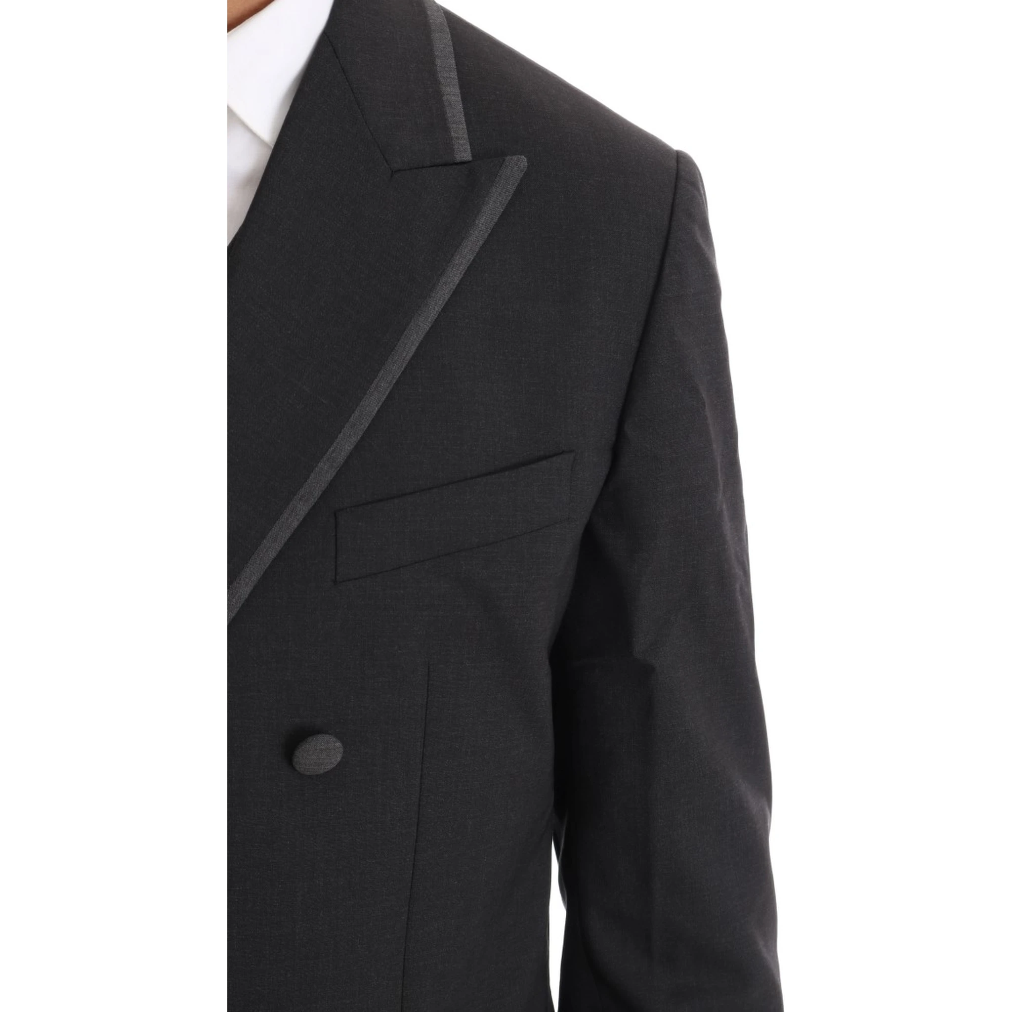 Gray Wool Stretch 3 Piece Two Button Suit