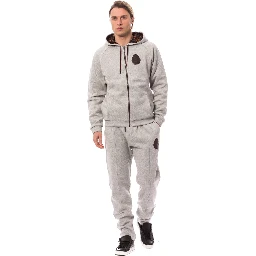 Gray Cotton Hooded Sweatsuit