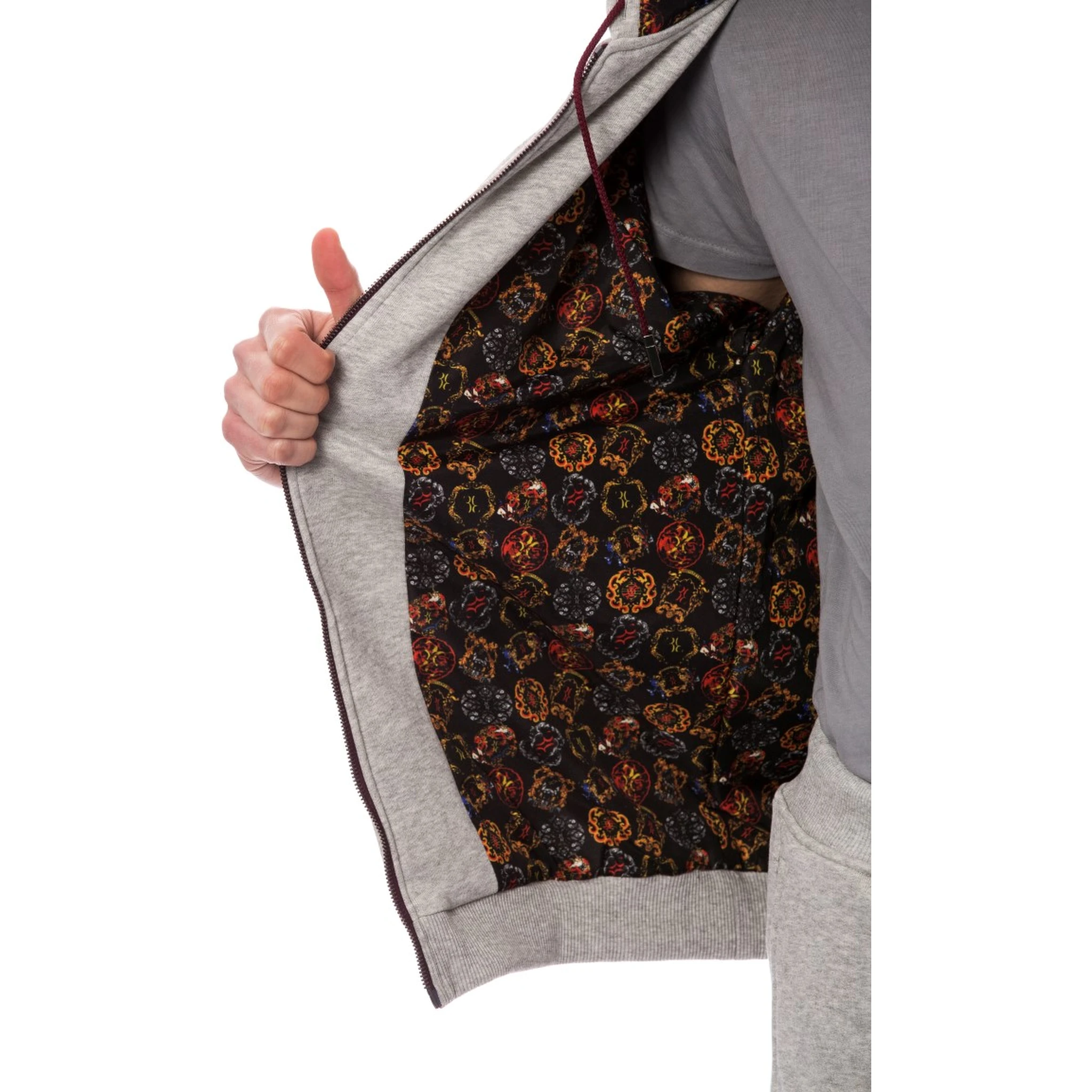 Gray Cotton Hooded Sweatsuit