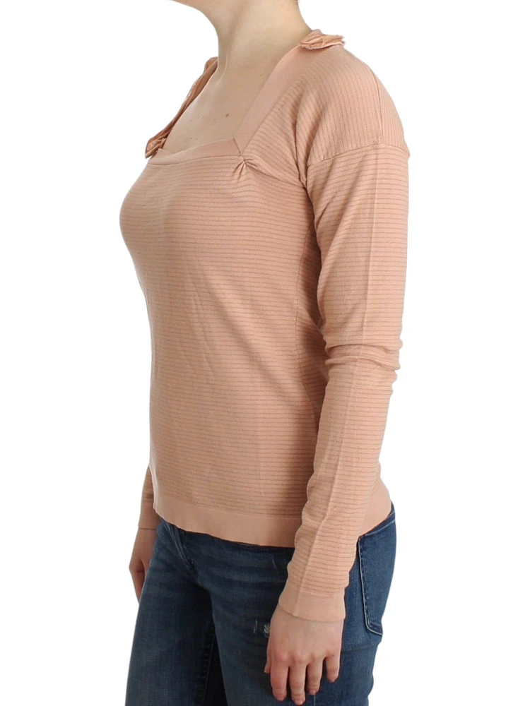 Orange Wool Blend Striped Long Sleeve Top alternative