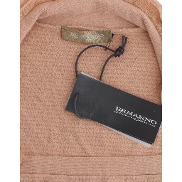 Orange Wool Blend Striped Long Sleeve Top