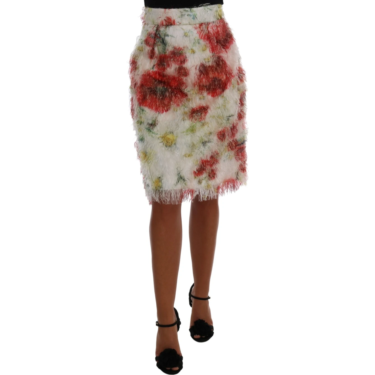 Floral Patterned Pencil Straight Skirt