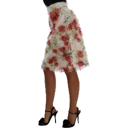 Floral Patterned Pencil Straight Skirt