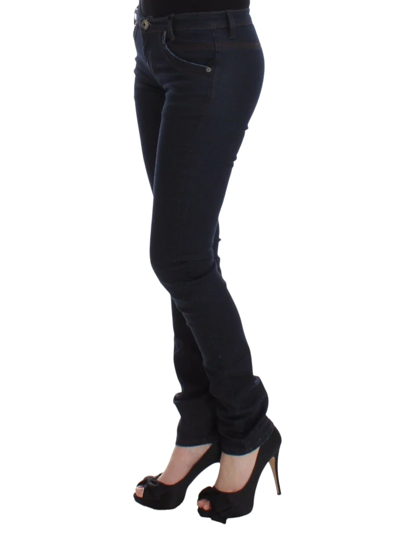 Blue Slim Jeans Denim Pants Skinny Leg Stretch