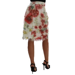 Floral Patterned Pencil Straight Skirt