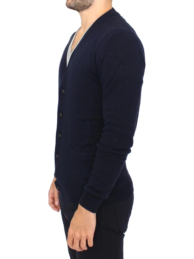Blue Wool Cashmere Cardigan Pullover Sweater alternative