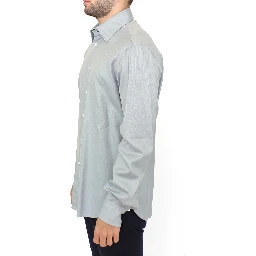 Gray Cotton Long Sleeve Casual Shirt Top
