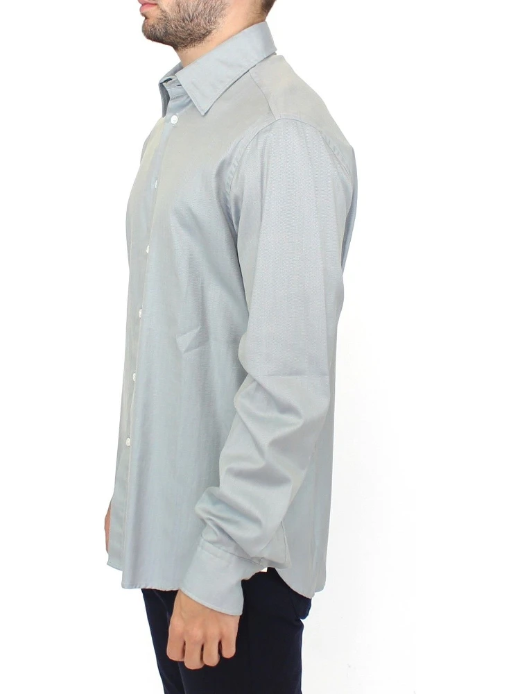 Gray Cotton Long Sleeve Casual Shirt Top alternative