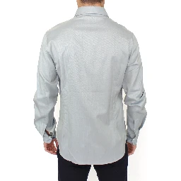 Gray Cotton Long Sleeve Casual Shirt Top