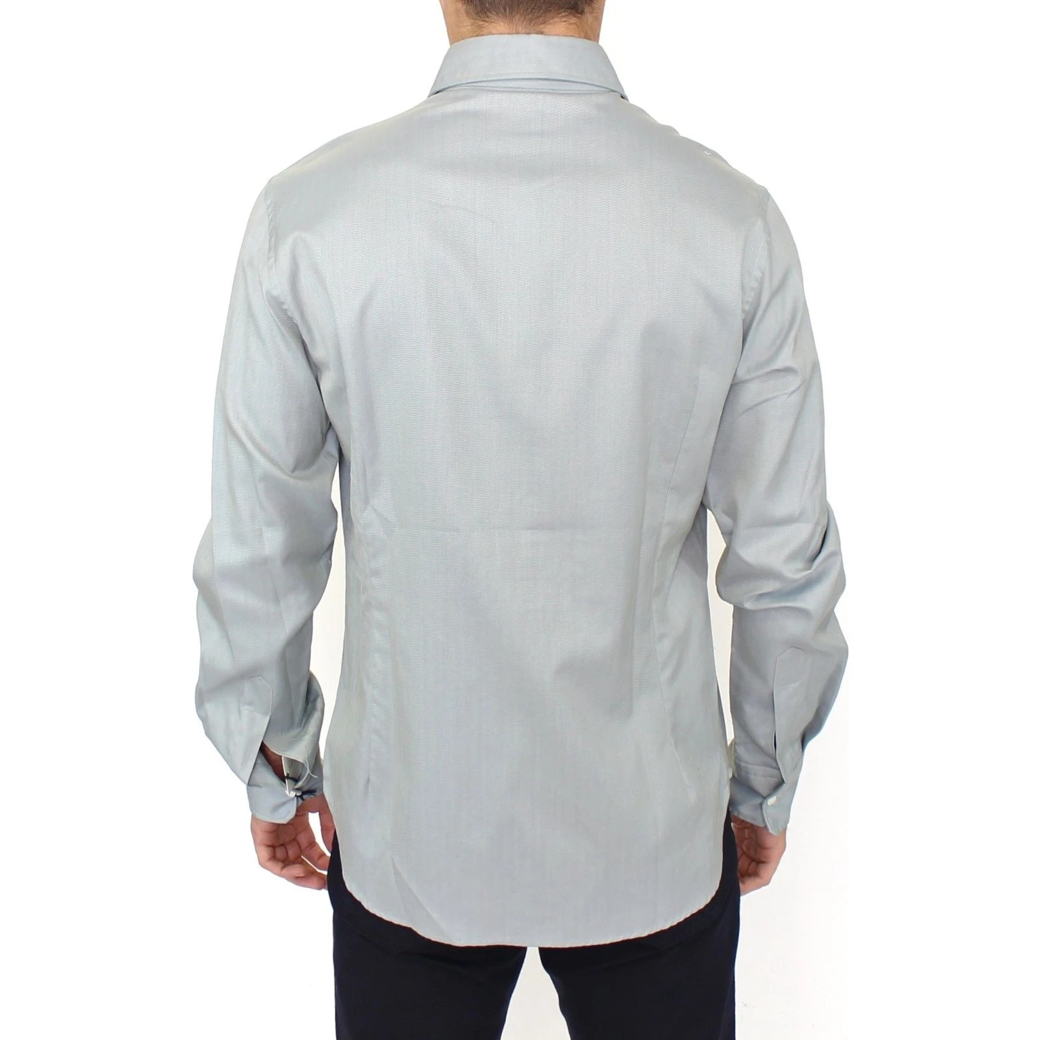 Gray Cotton Long Sleeve Casual Shirt Top
