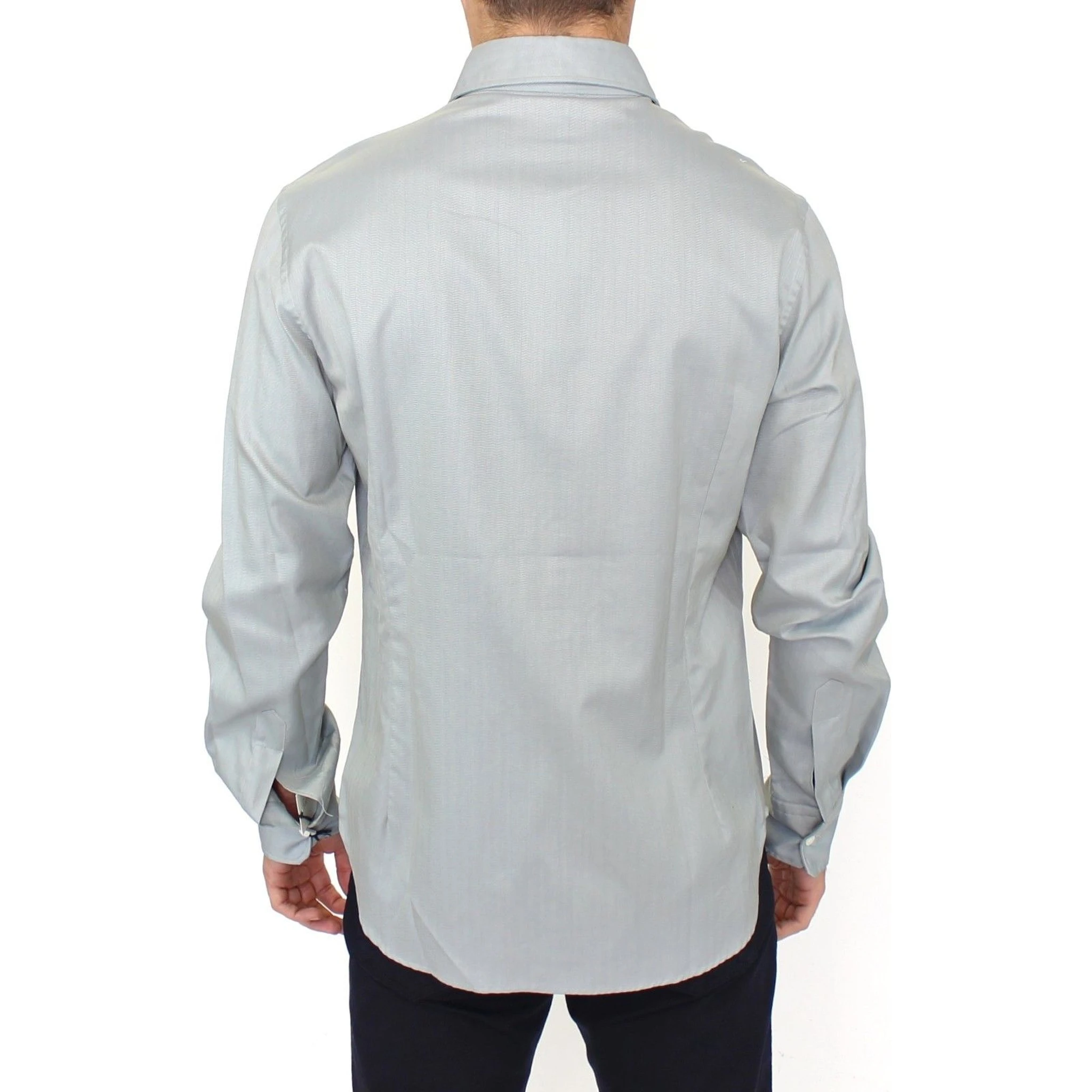 Gray Cotton Long Sleeve Casual Shirt Top