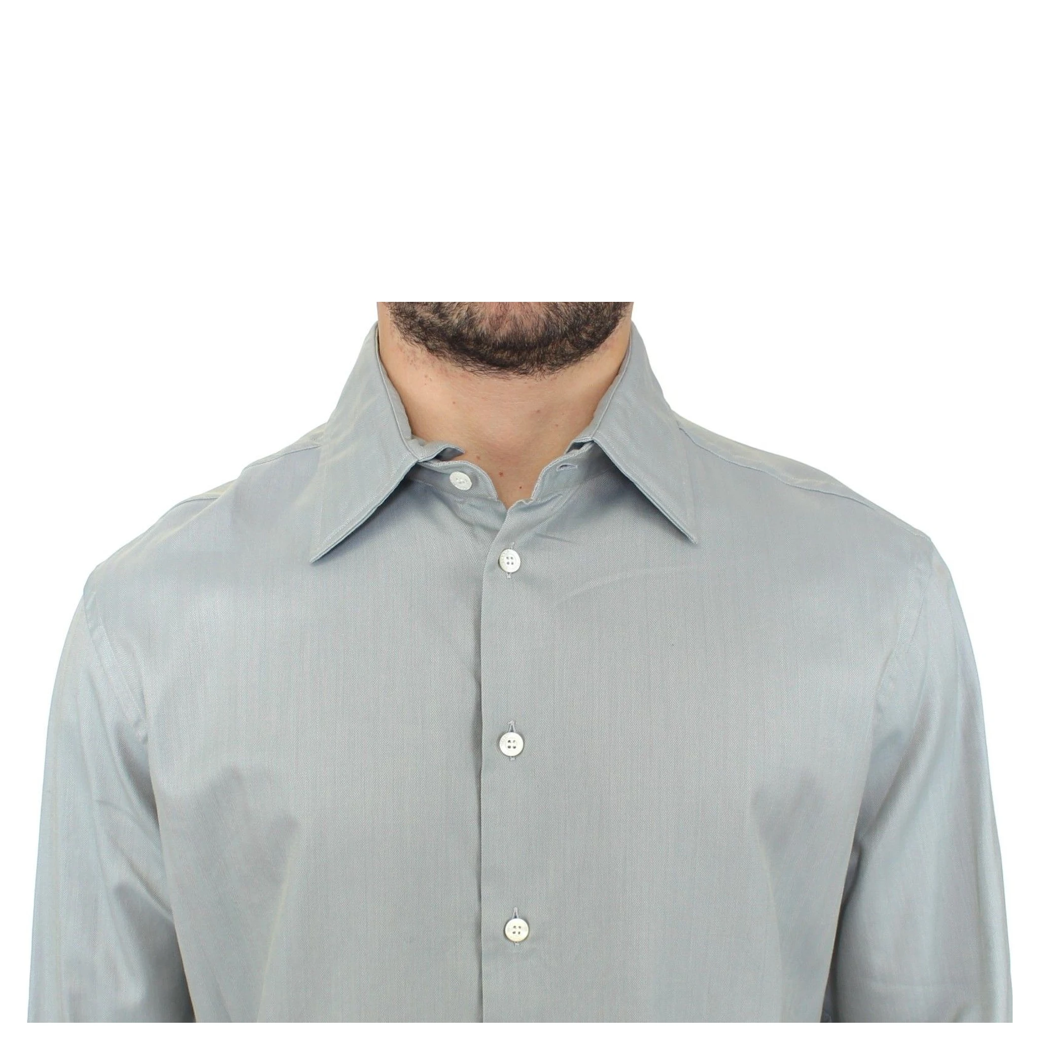 Gray Cotton Long Sleeve Casual Shirt Top