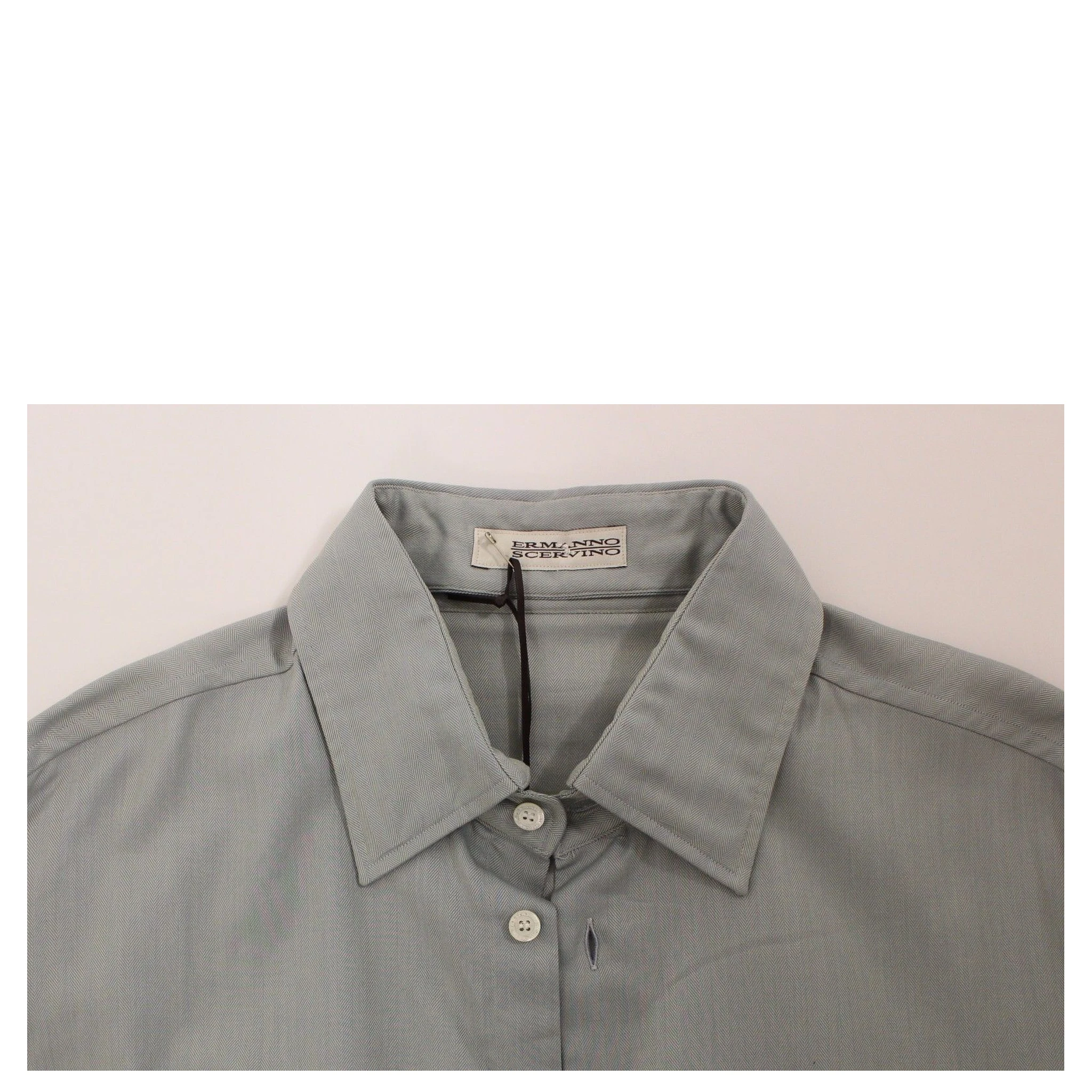 Gray Cotton Long Sleeve Casual Shirt Top