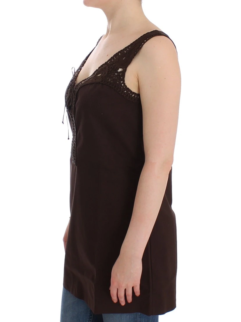 Beachwear Brown Cotton Stretch Tunic Dress