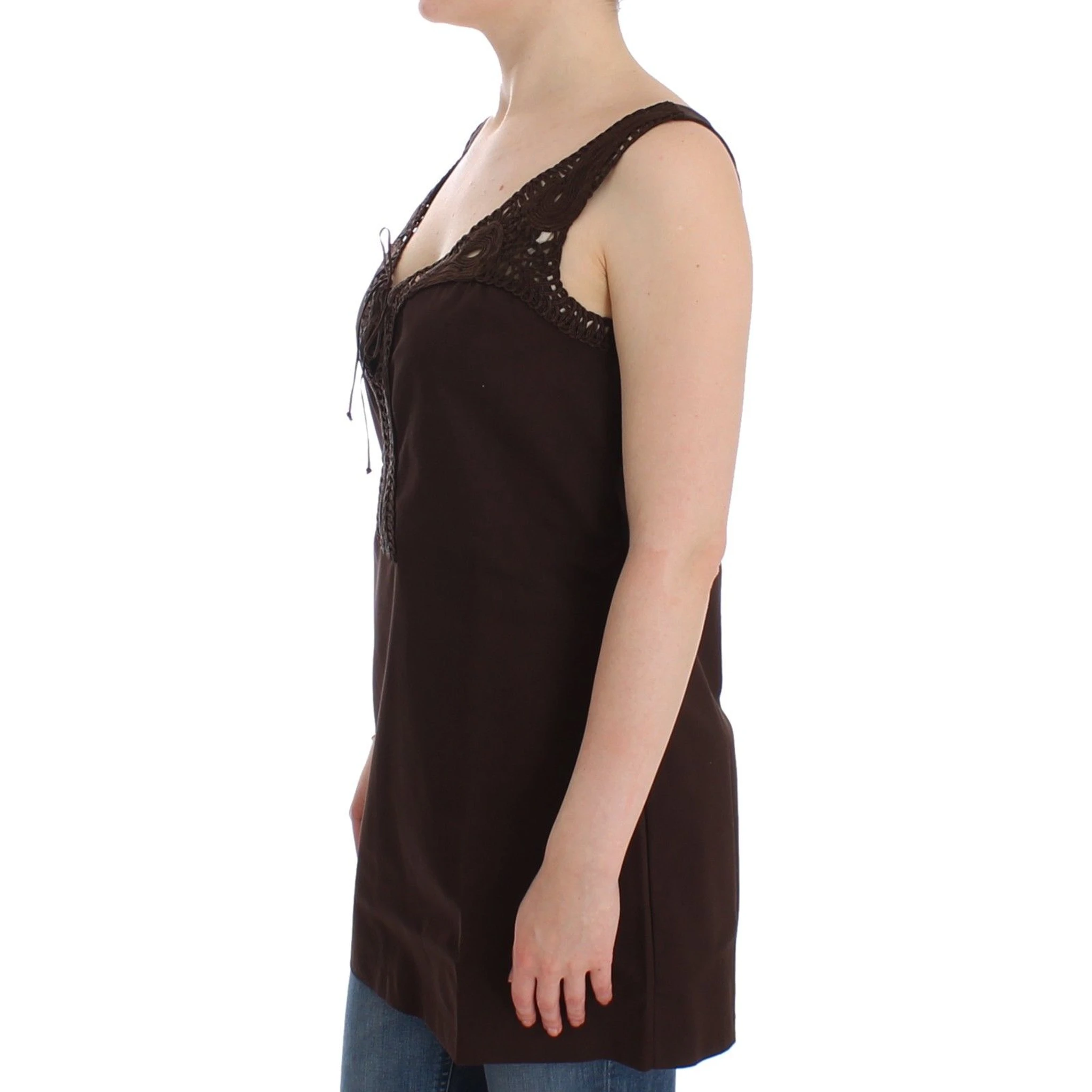 Beachwear Brown Cotton Stretch Tunic Dress