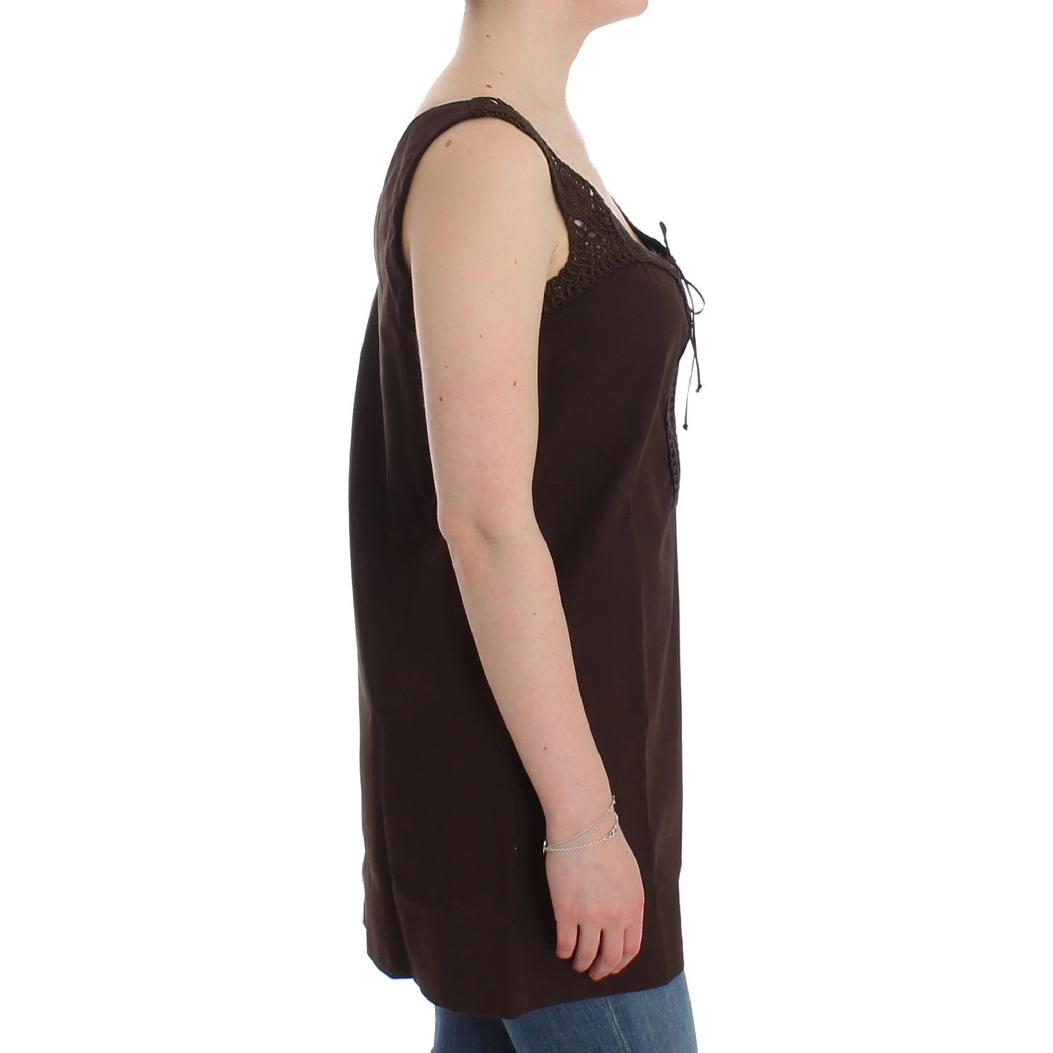 Beachwear Brown Cotton Stretch Tunic Dress