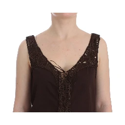 Beachwear Brown Cotton Stretch Tunic Dress