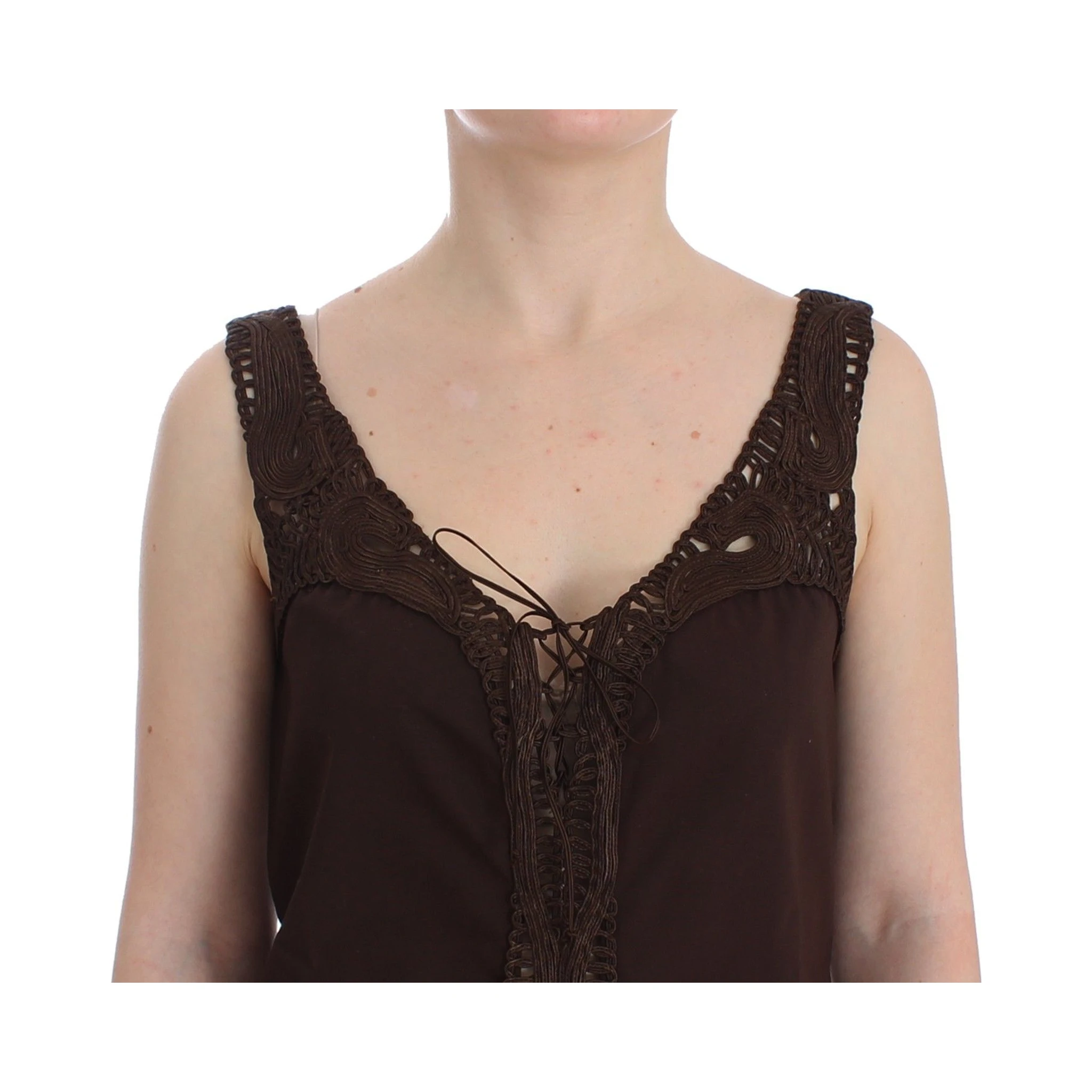 Beachwear Brown Cotton Stretch Tunic Dress