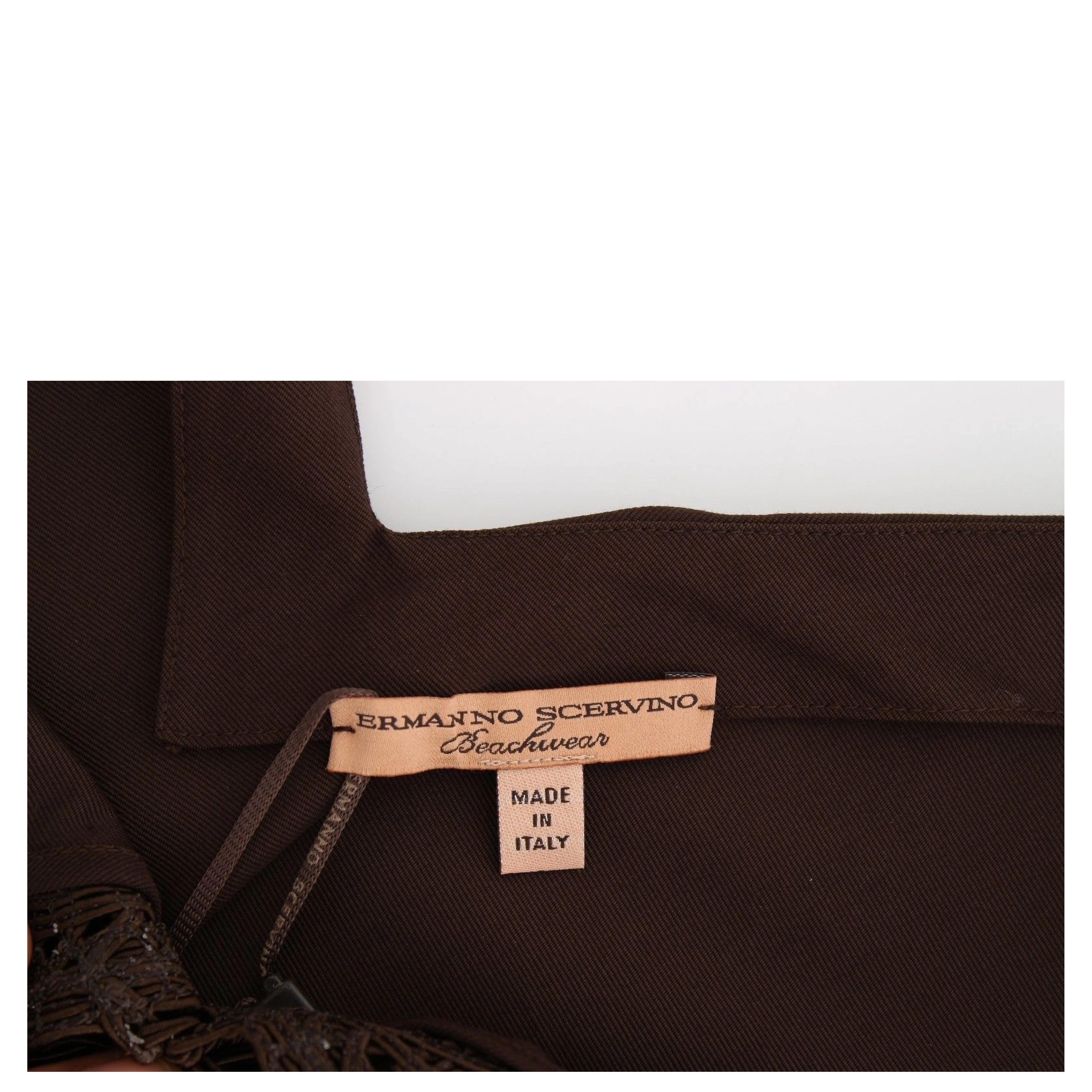 Beachwear Brown Cotton Stretch Tunic Dress