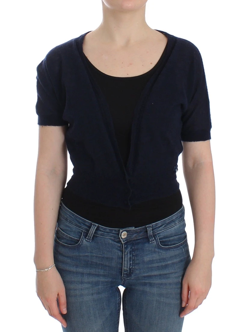 Knit Blue Wool Sweater Cardigan