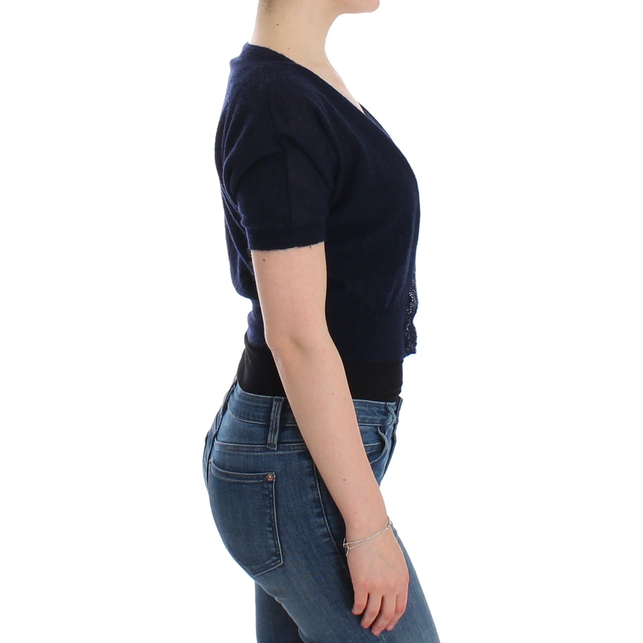 Knit Blue Wool Sweater Cardigan