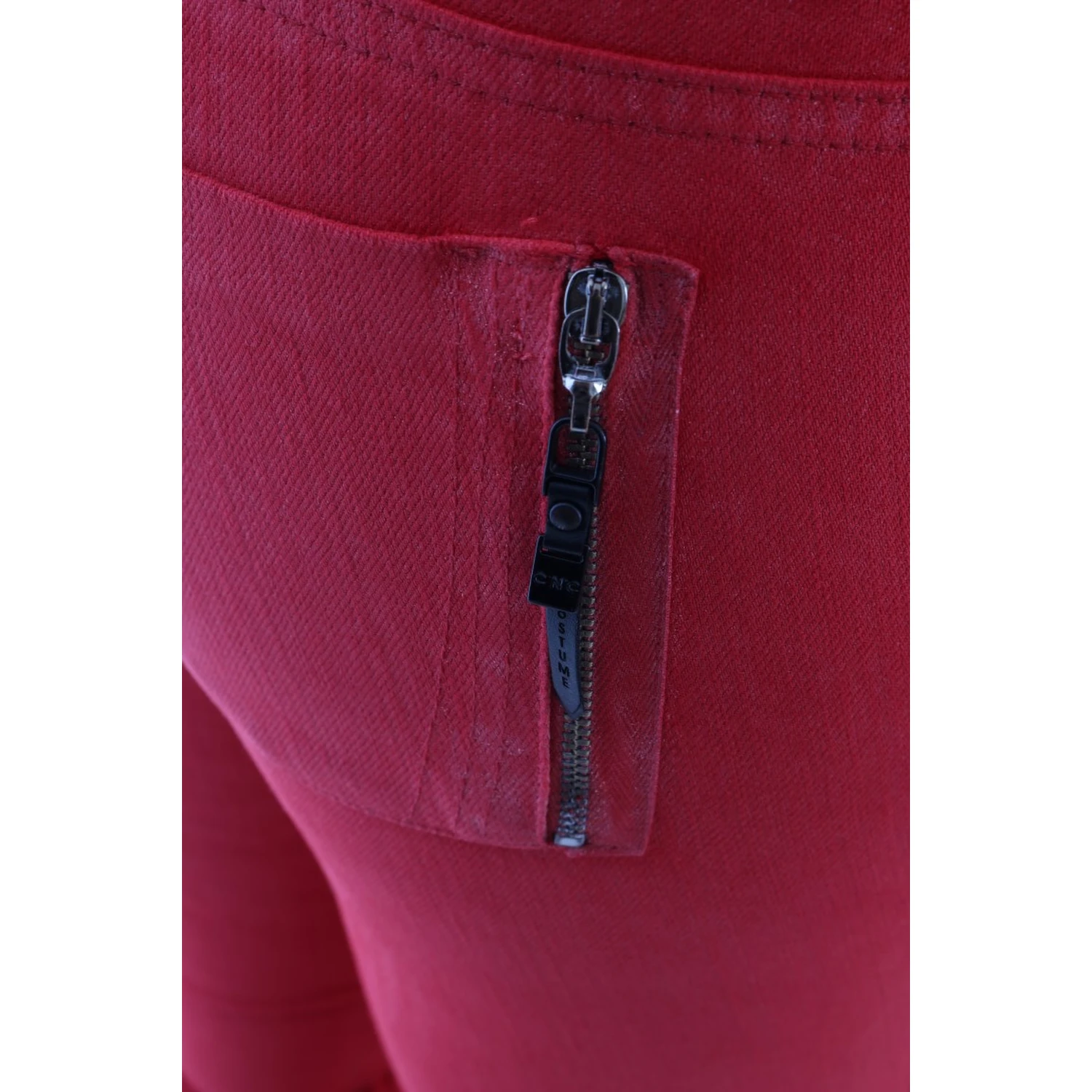 Red Cotton Stretch Slim Jeans