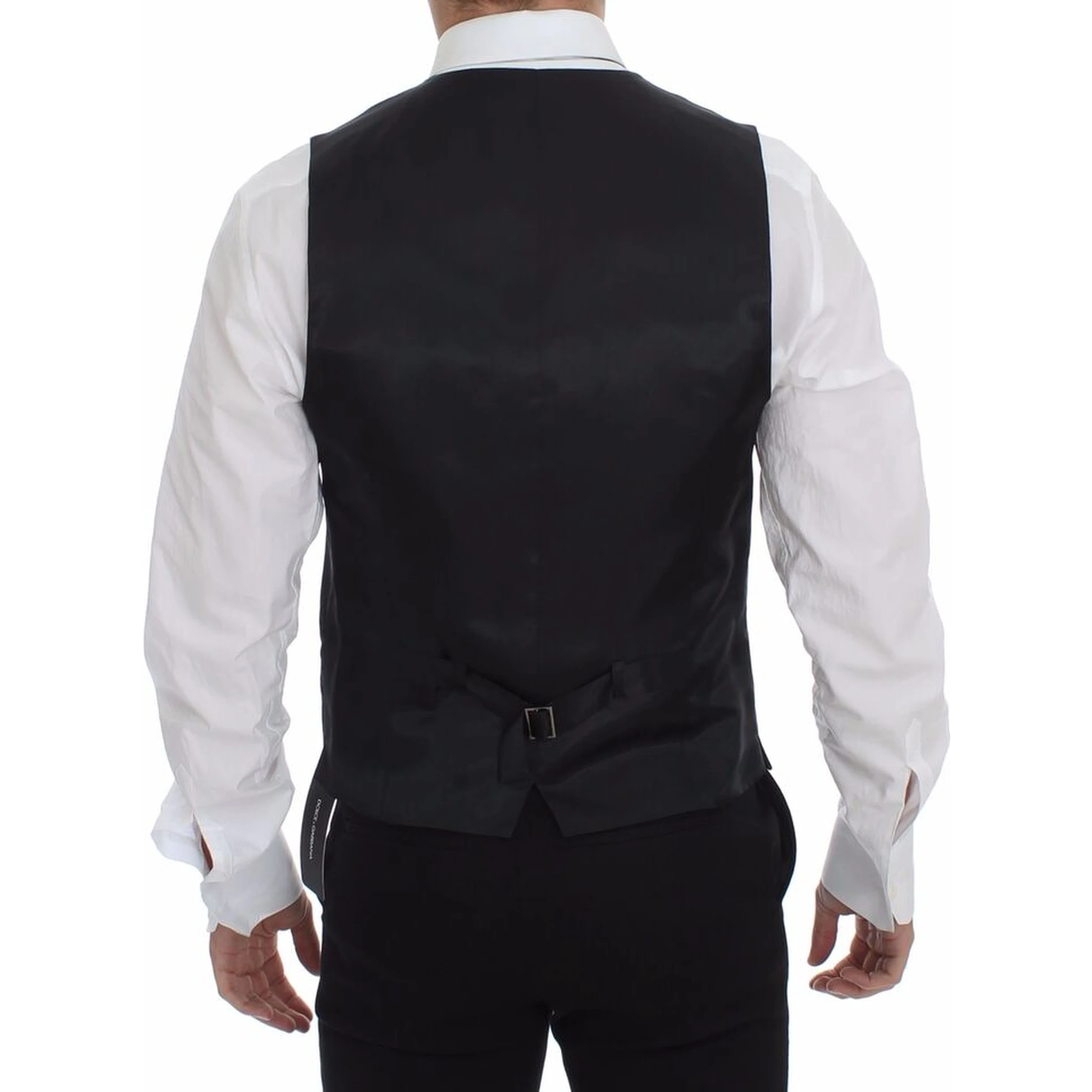 Gray Slim Fit Button Front Dress Formal Vest