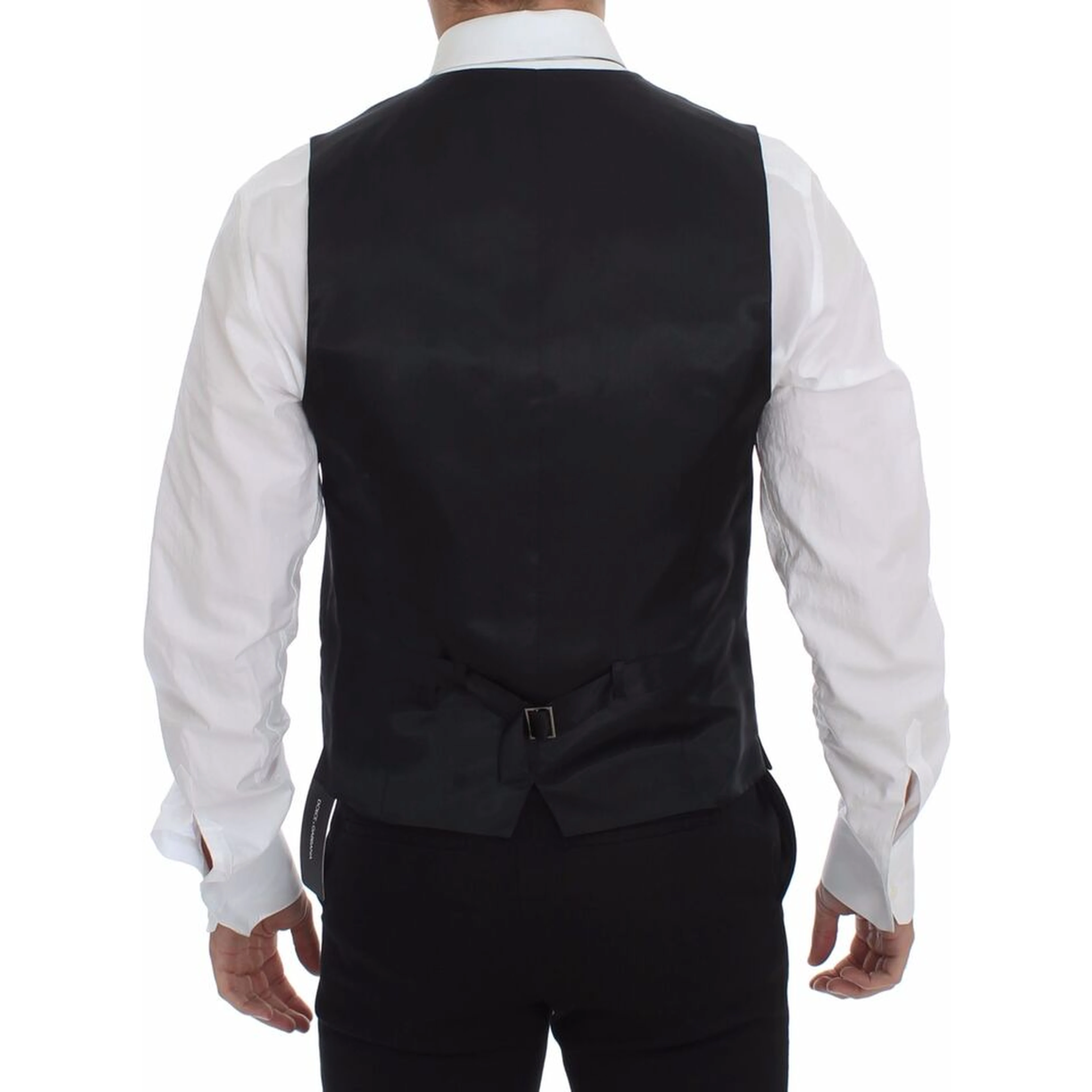 Gray Slim Fit Button Front Dress Formal Vest