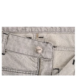 Gray Wash Cotton Slim Jeans