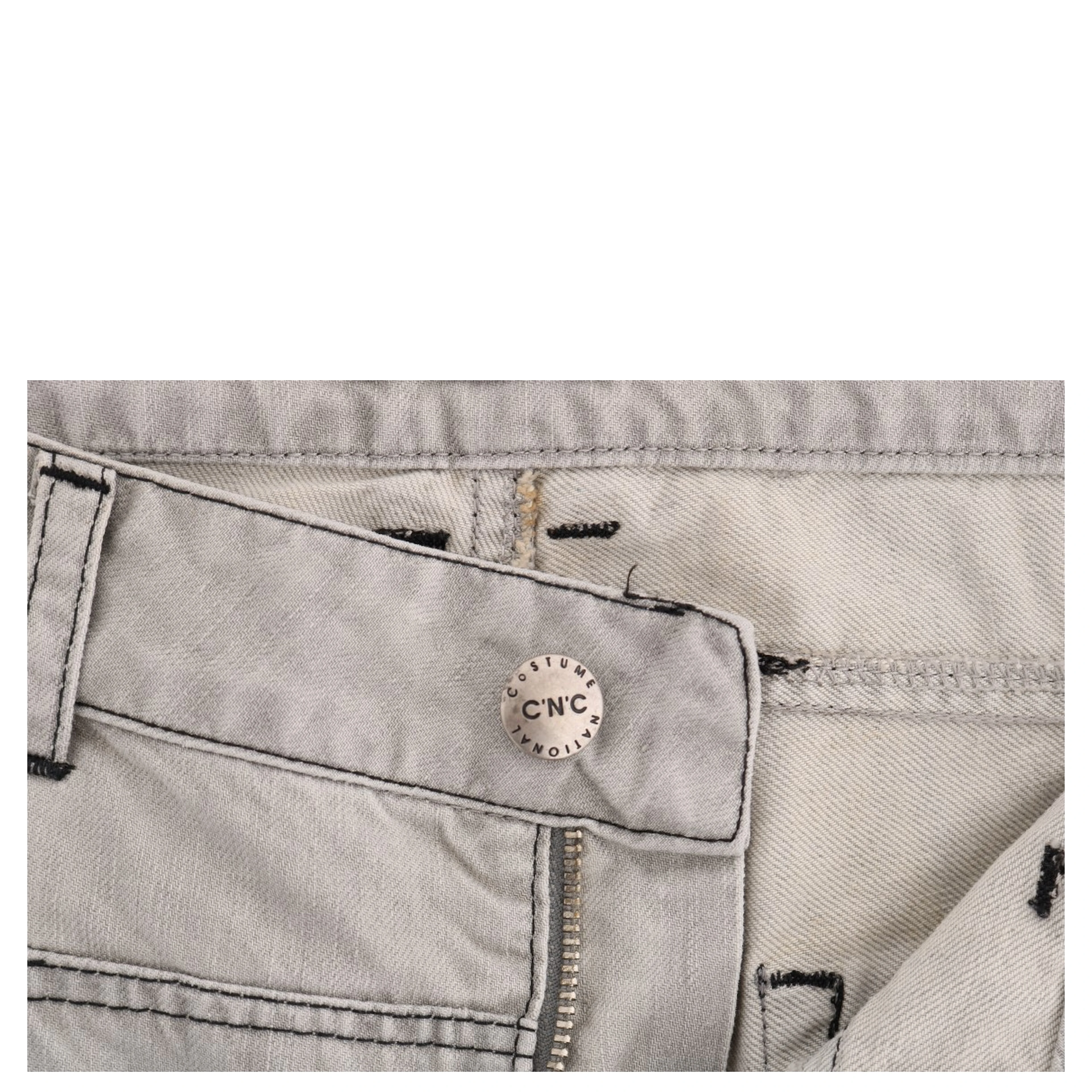 Gray Wash Cotton Slim Jeans