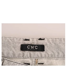 Gray Wash Cotton Slim Jeans