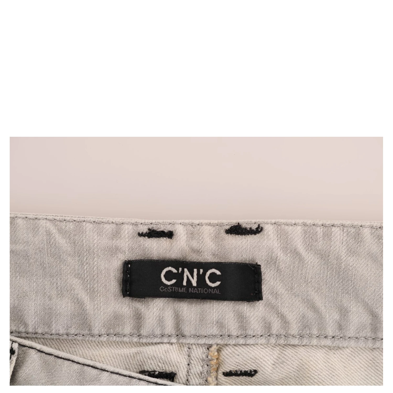 Gray Wash Cotton Slim Jeans