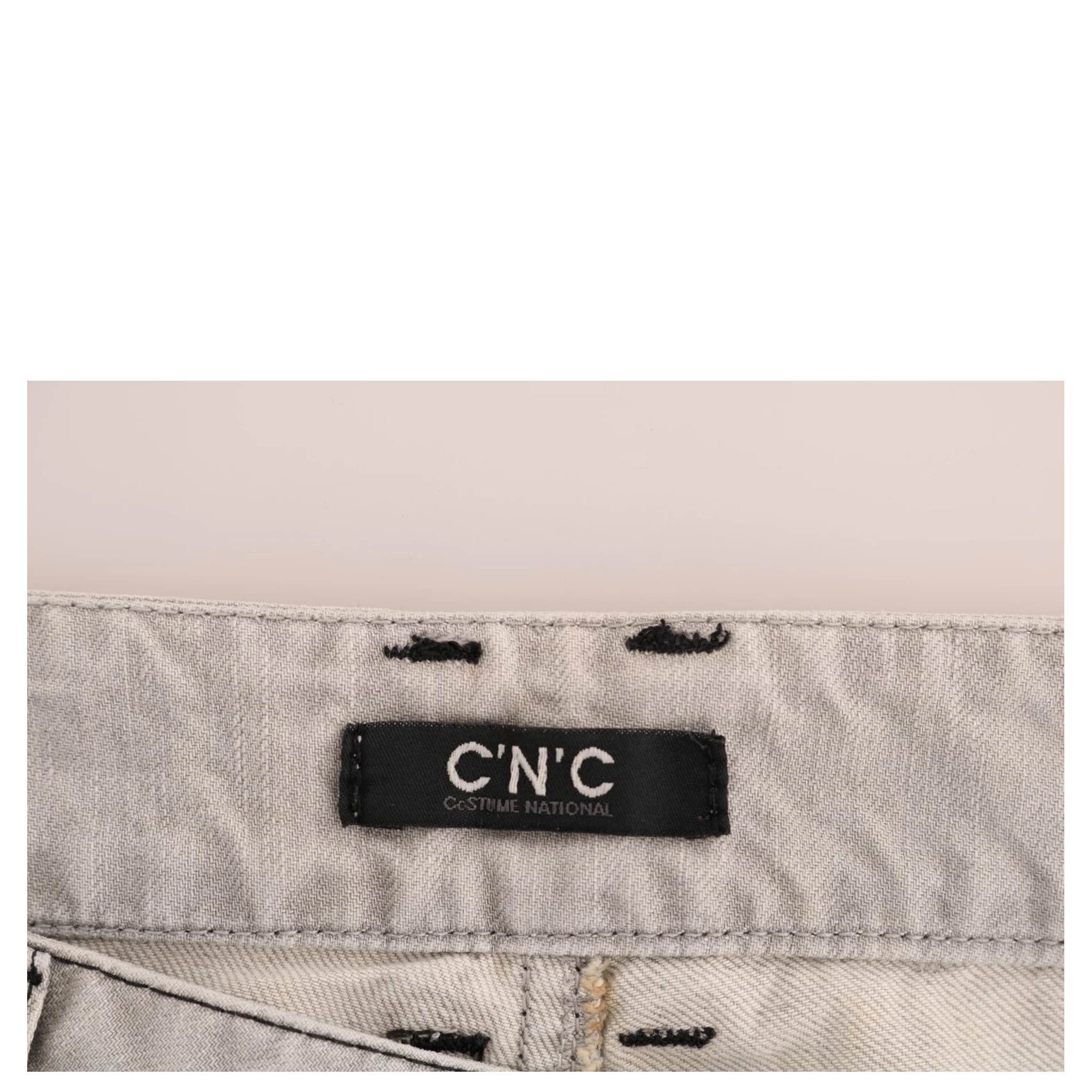 Gray Wash Cotton Slim Jeans