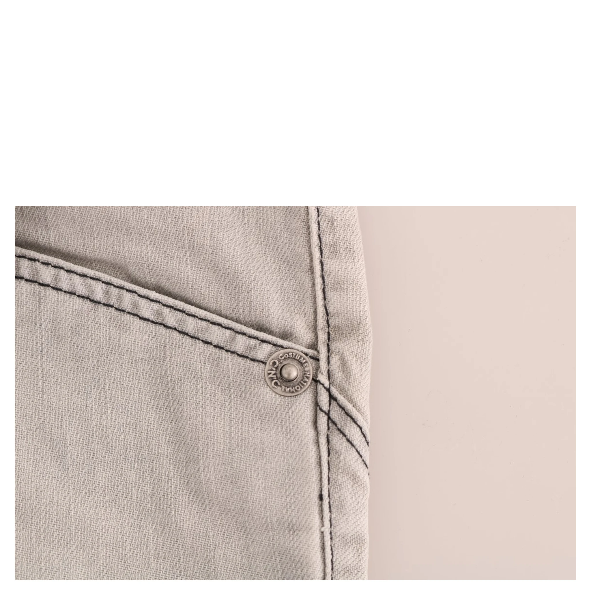 Gray Wash Cotton Slim Jeans