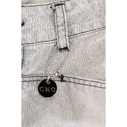 Gray Wash Cotton Slim Jeans