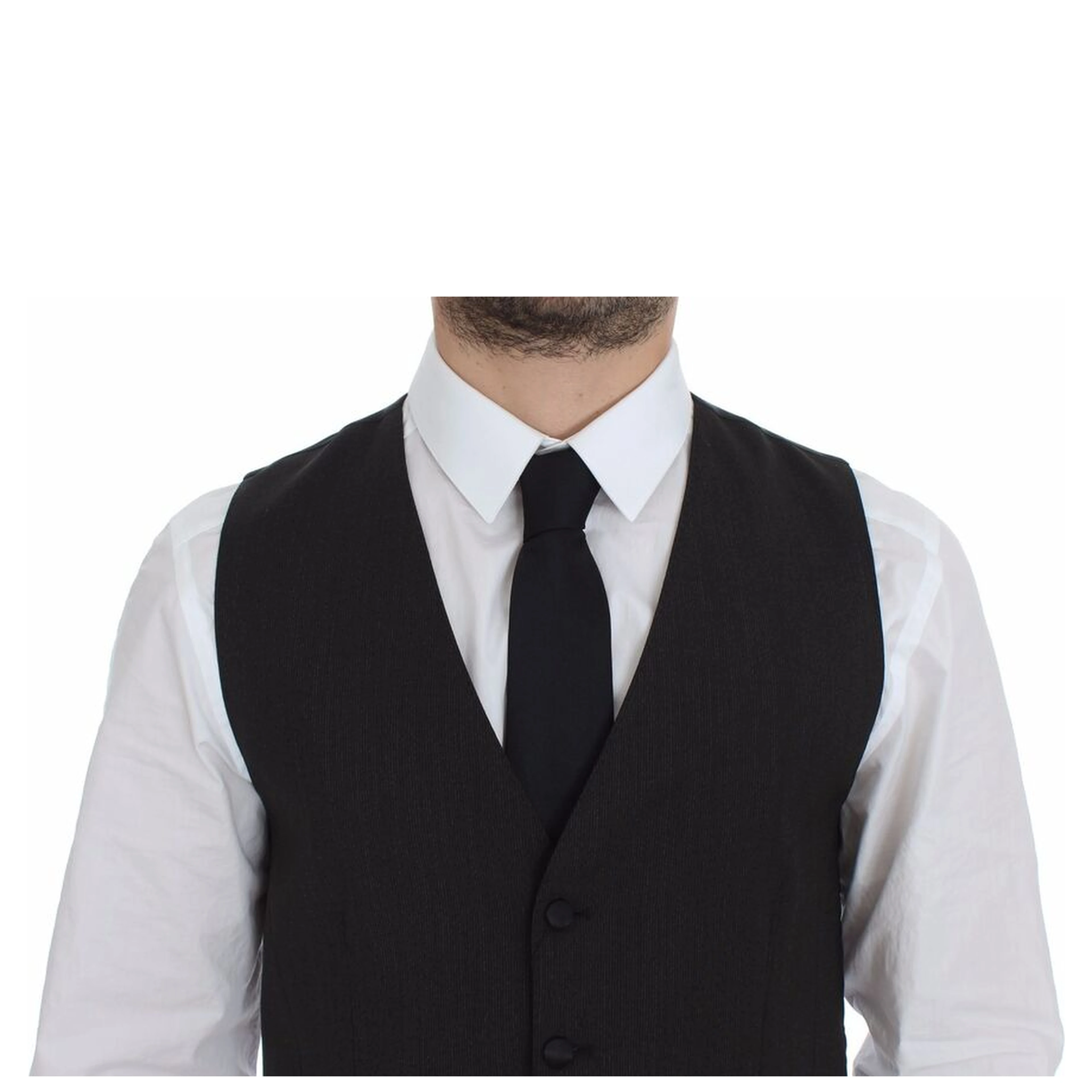 Gray Wool Stretch Dress Vest Blazer