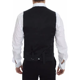 Gray Wool Stretch Dress Vest Blazer