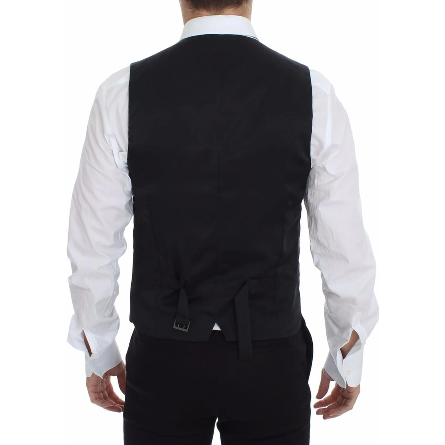 Gray Wool Stretch Dress Vest Blazer
