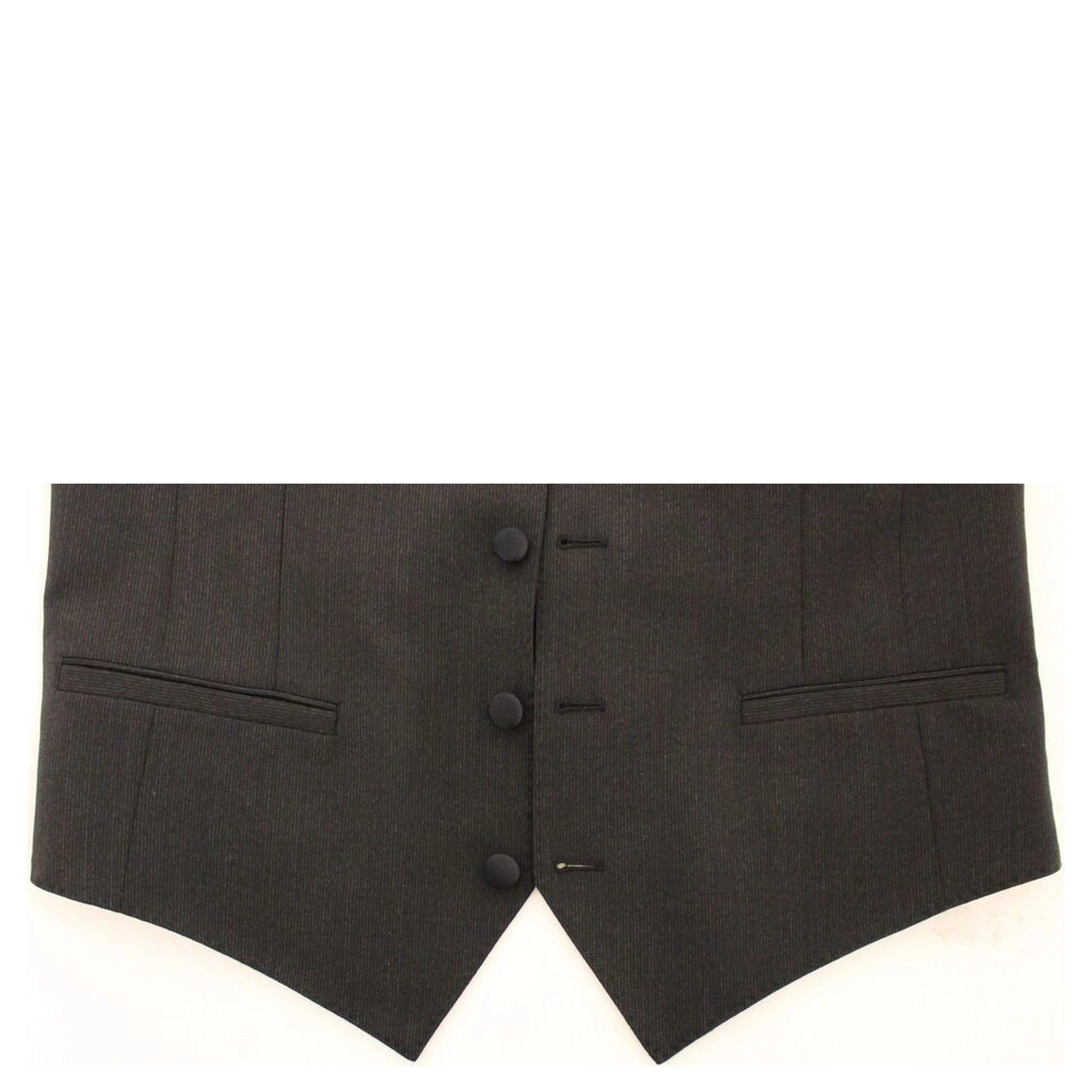 Gray Wool Stretch Dress Vest Blazer