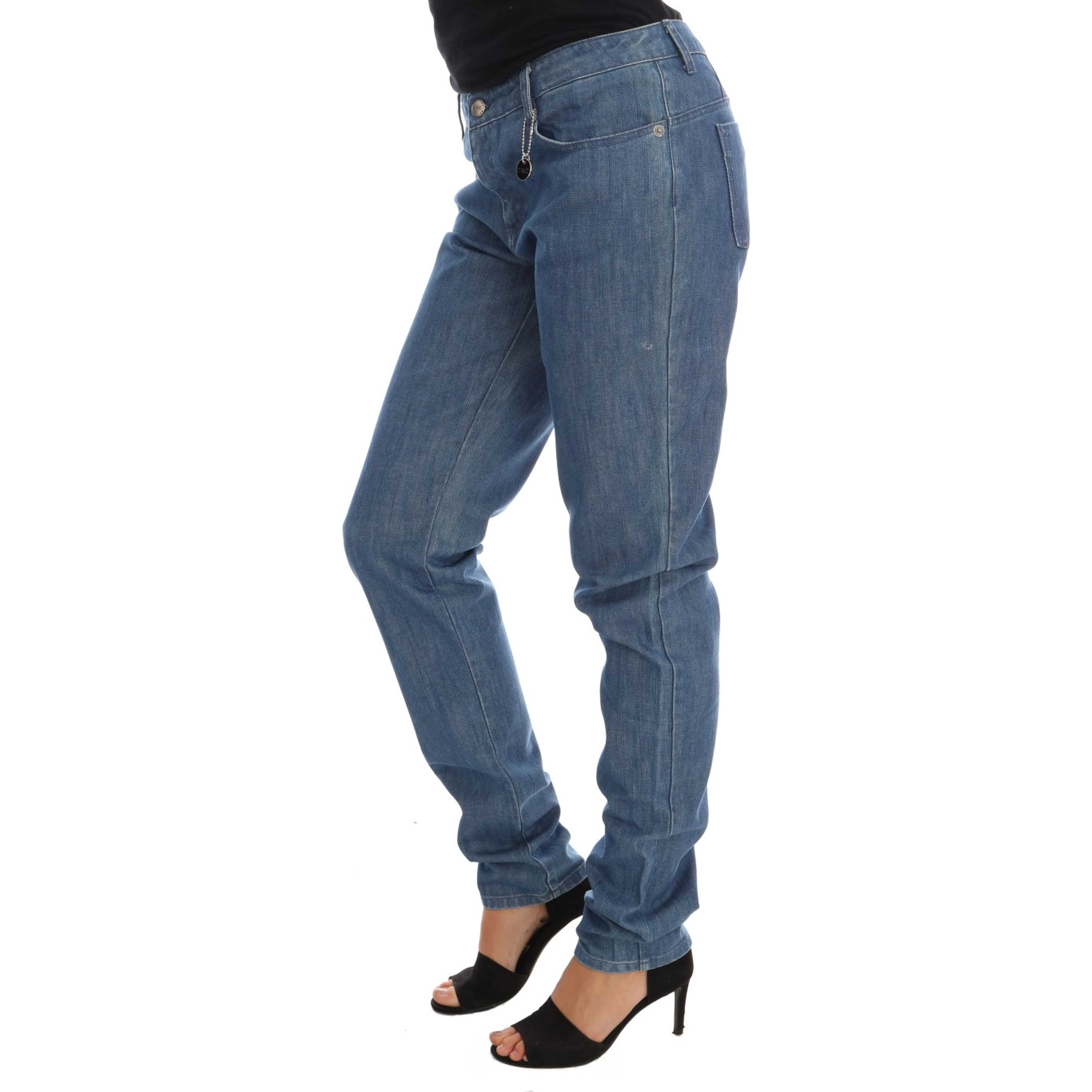 Blue Wash Cotton Boyfriend Fit Jeans