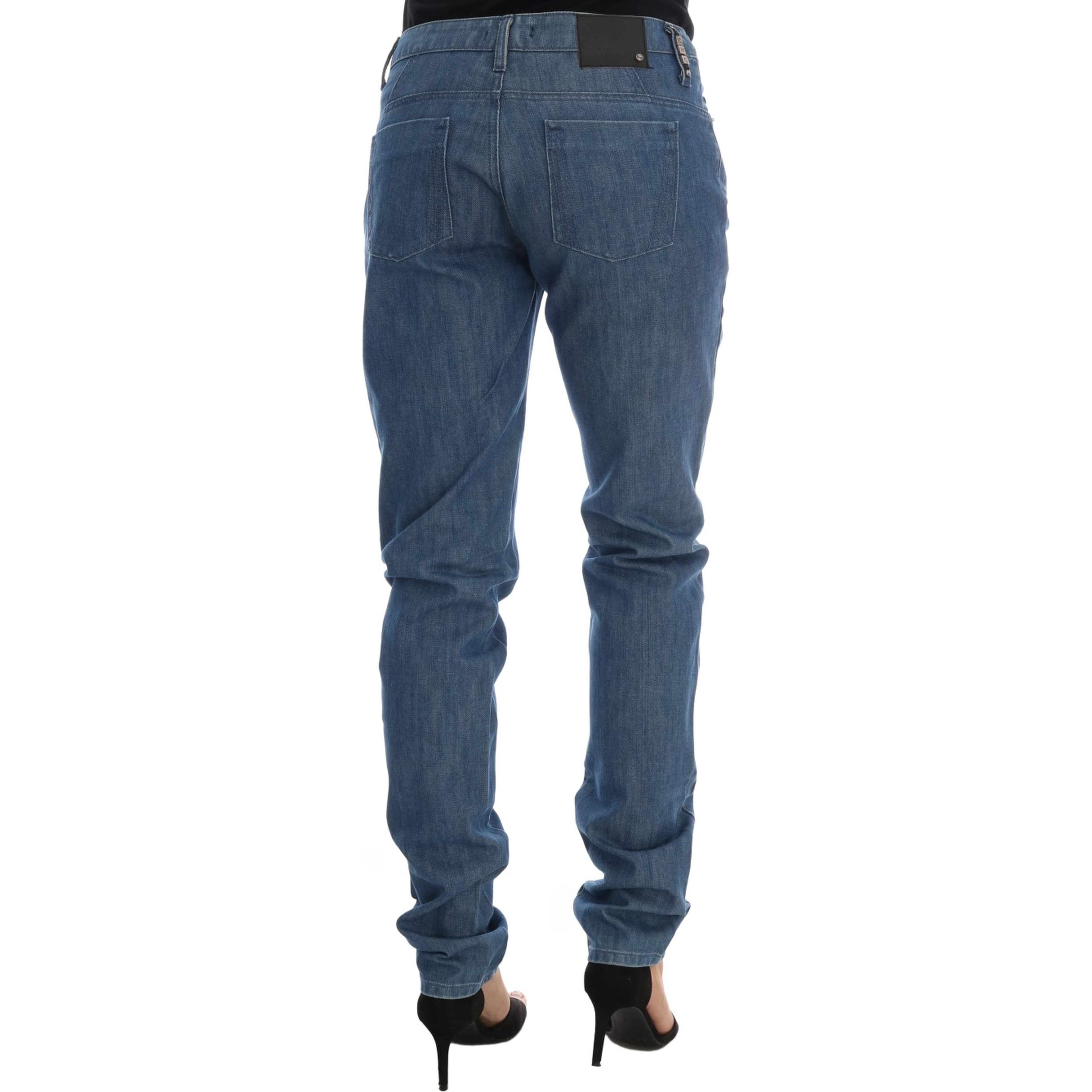Blue Wash Cotton Boyfriend Fit Jeans