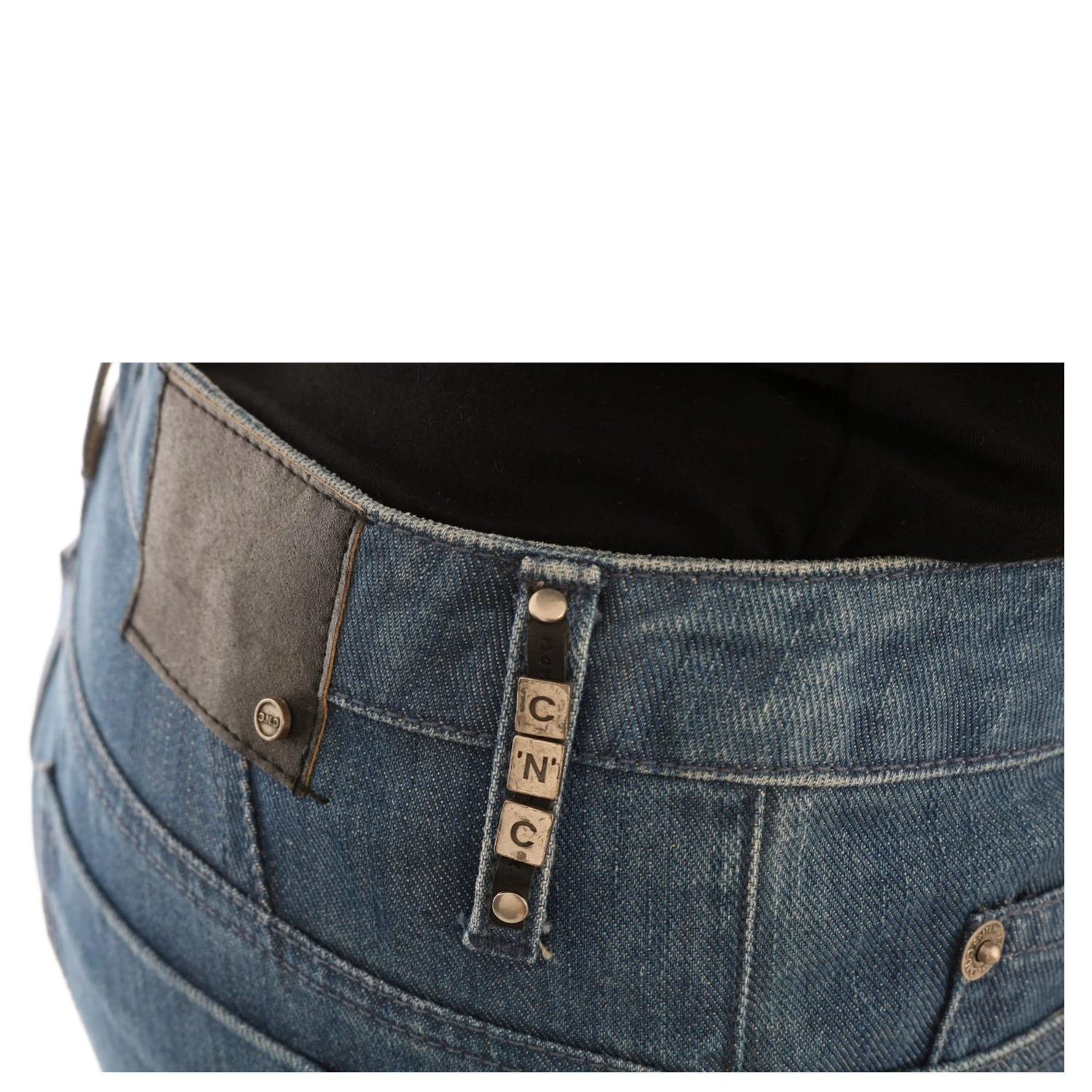 Blue Wash Cotton Boyfriend Fit Jeans