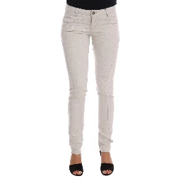 White Cotton Stretch Slim Jeans