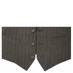 Black Striped Stretch Dress Vest Gilet