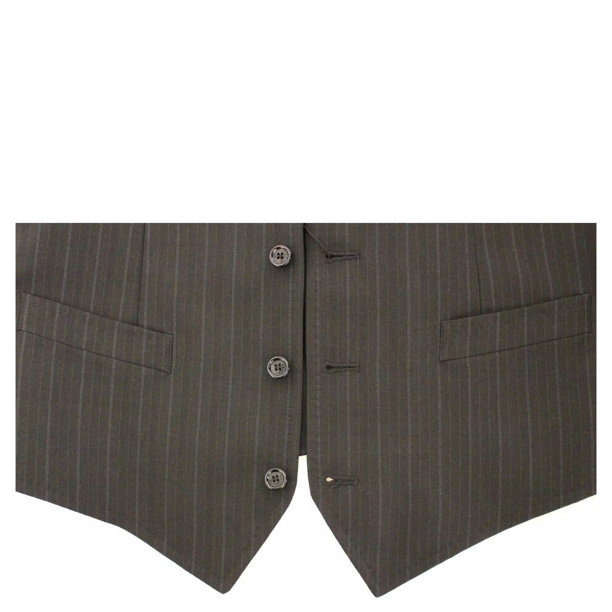 Black Striped Stretch Dress Vest Gilet