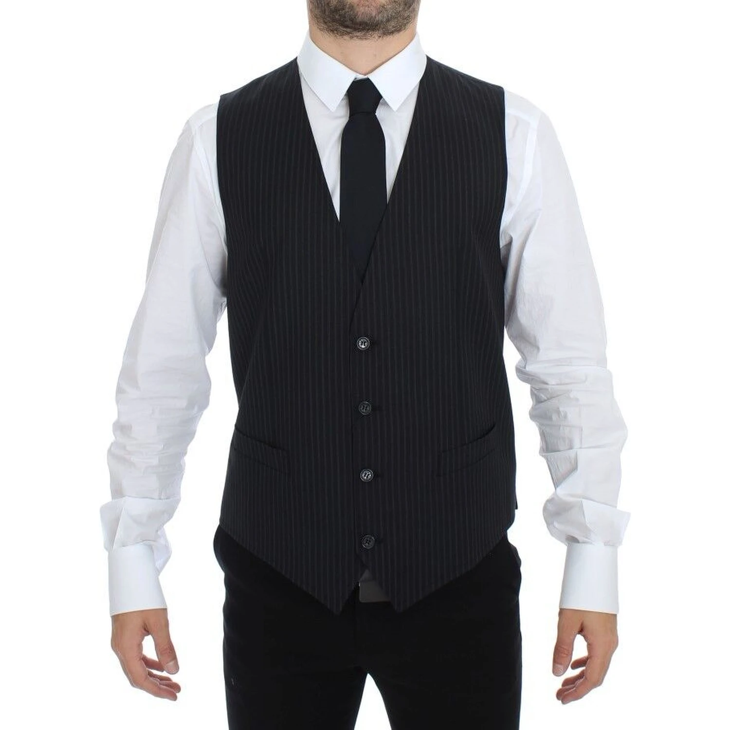 Gray Stretch Formal Dress Vest Gilet
