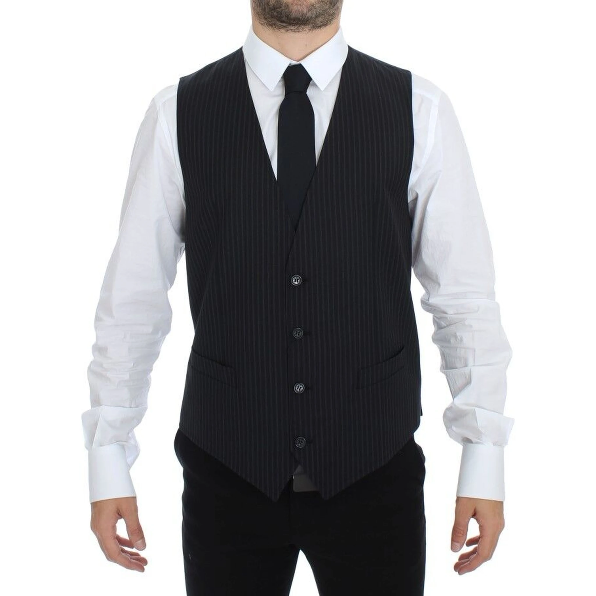 Gray Stretch Formal Dress Vest Gilet