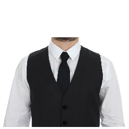 Gray Wool Formal Dress Vest Gilet Weste