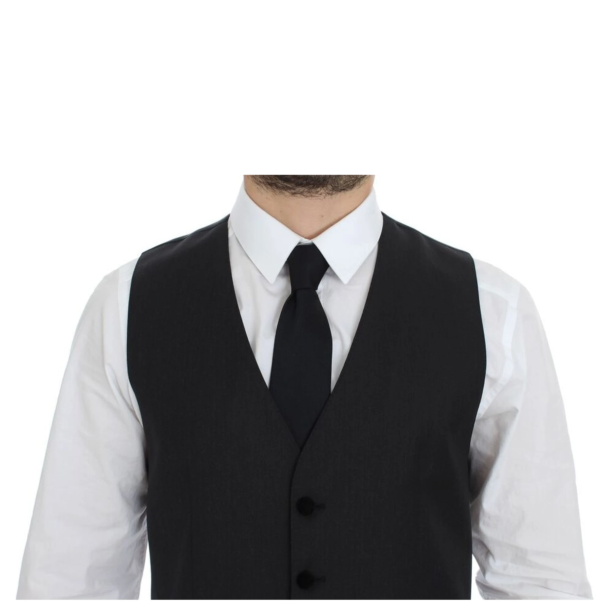 Gray Wool Formal Dress Vest Gilet Weste